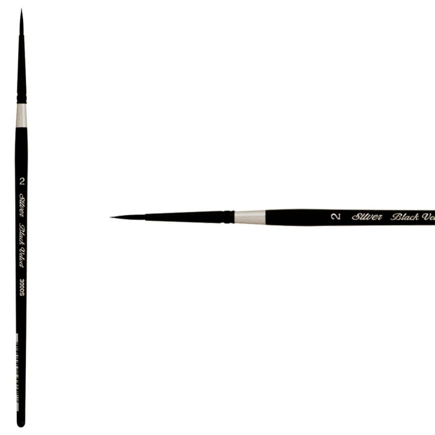 Silver Brush Black Velvet® Watercolor Brush Series 3000S Round #2