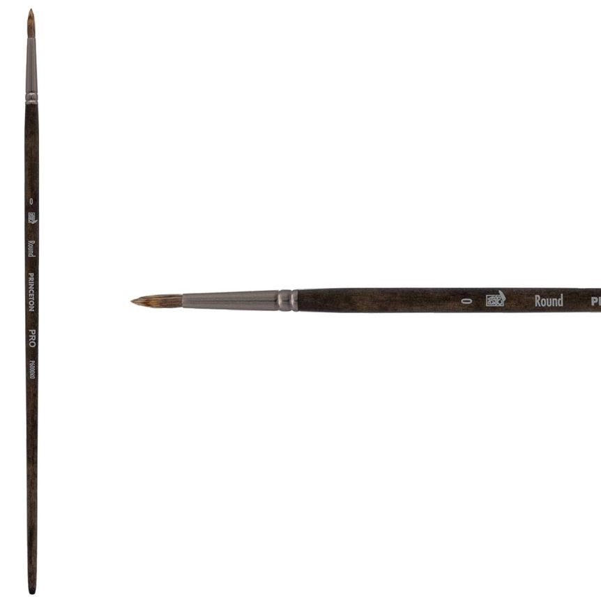 Princeton Pro Series 6000 Synthetic Brush - Round, Long Handle, Size 0