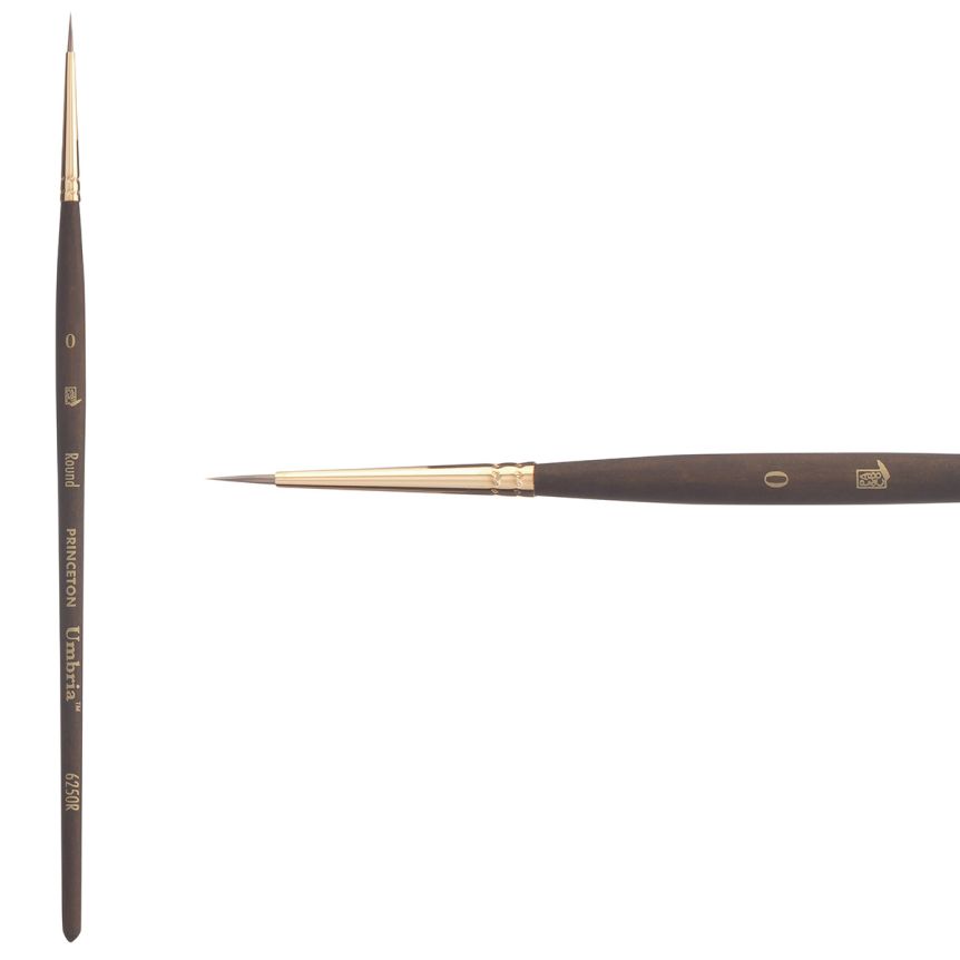 Princeton Umbria Series 6250 Synthetic Brush - Round, Short Handle, Size 0