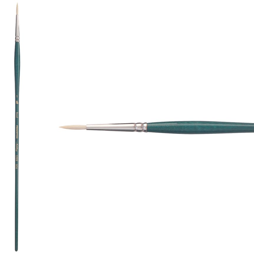 Princeton Ashley Series 5200 Natural Bristle Brush - Round, Long Handle, Size 1