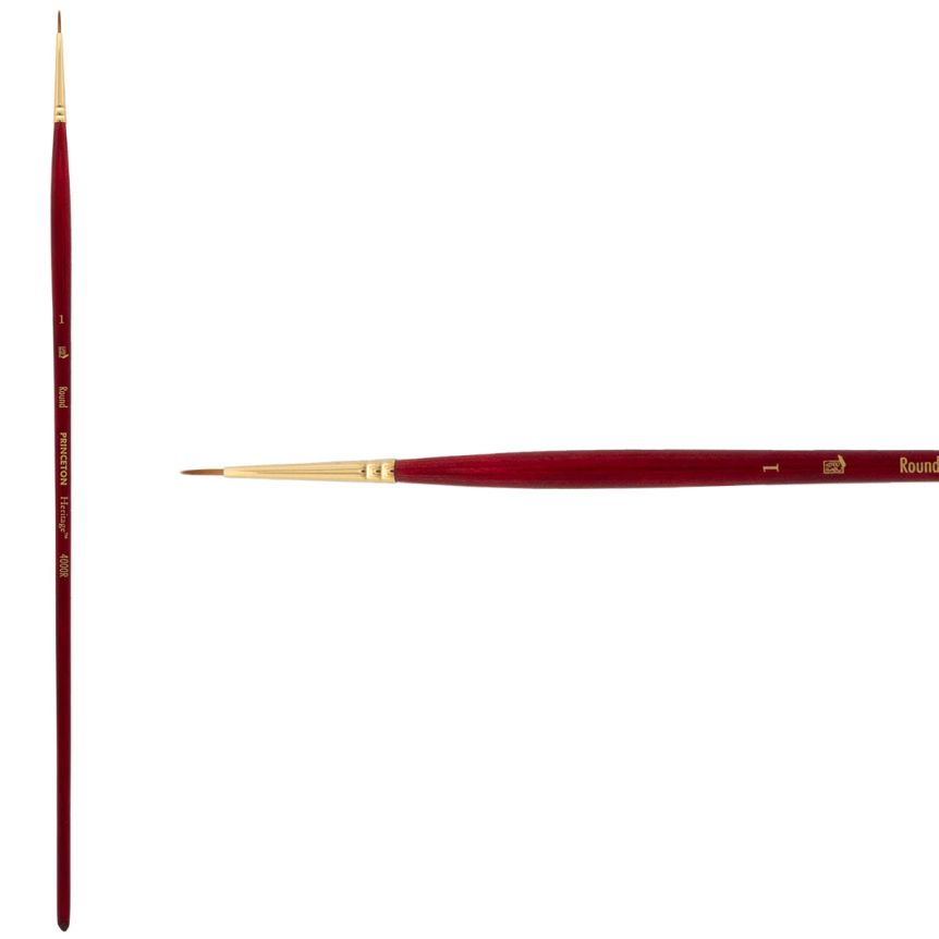 Princeton Heritage Series 4000 Synthetic Sable Brush - Round, Long Handle, Size 1