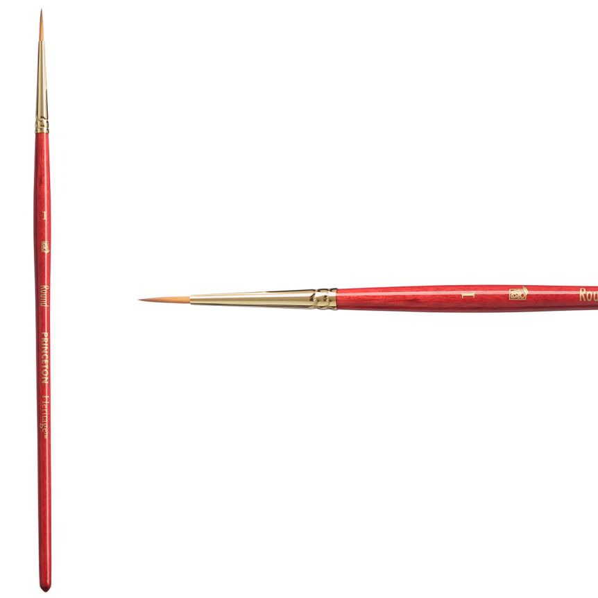 Princeton Heritage Series 4050 Synthetic Sable Brush - Round, Short Handle, Size 1