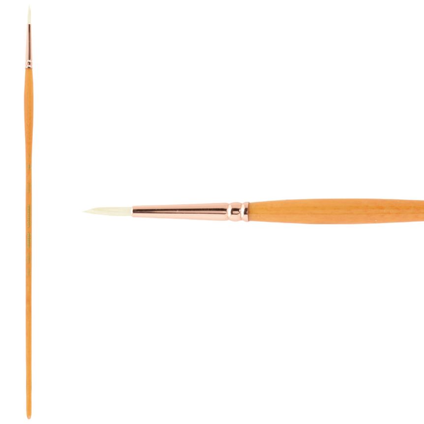 Princeton Refine Series 5400 Natural Bristle Brush - Round, Long Handle, Size 1