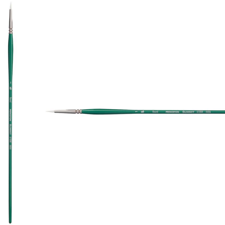 Princeton Summit Series 6100 Synthetic Brush - Round, Long Handle, Size 1