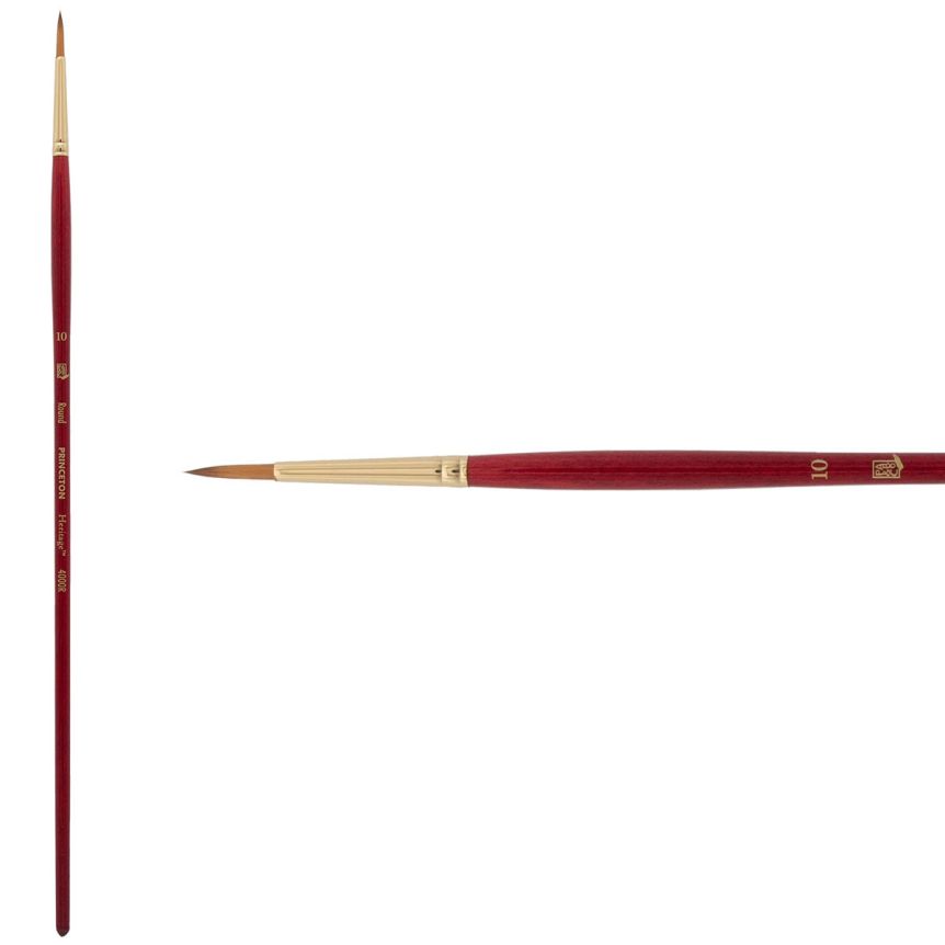 Princeton Heritage Series 4000 Synthetic Sable Brush - Round, Long Handle, Size 10