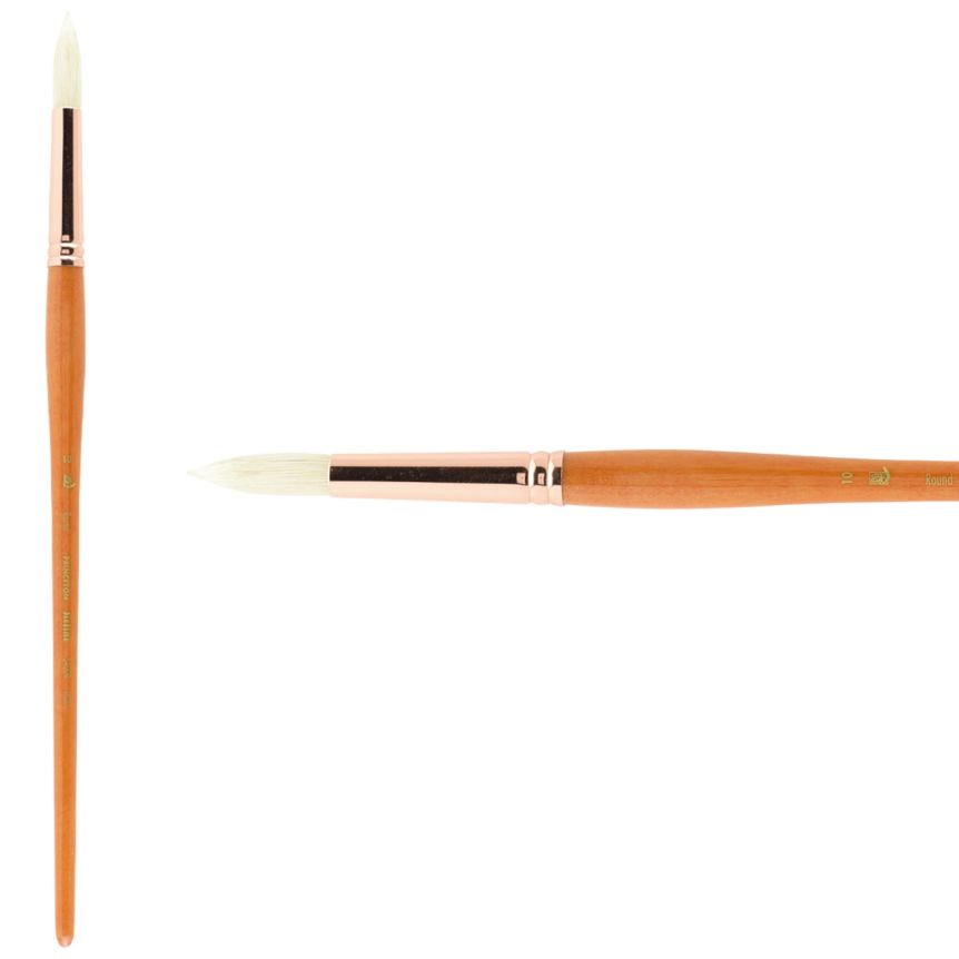 Princeton Refine Series 5400 Natural Bristle Brush - Round, Long Handle, Size 10
