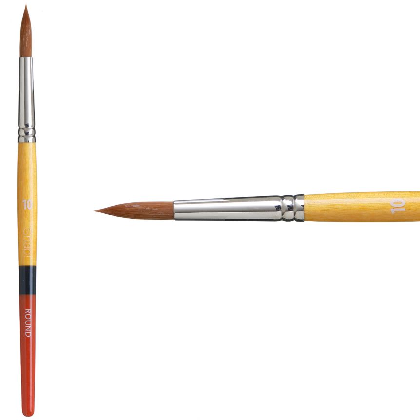 Princeton Snap! Series 9650 Golden Taklon Brush - Round, Short Handle, Size 10