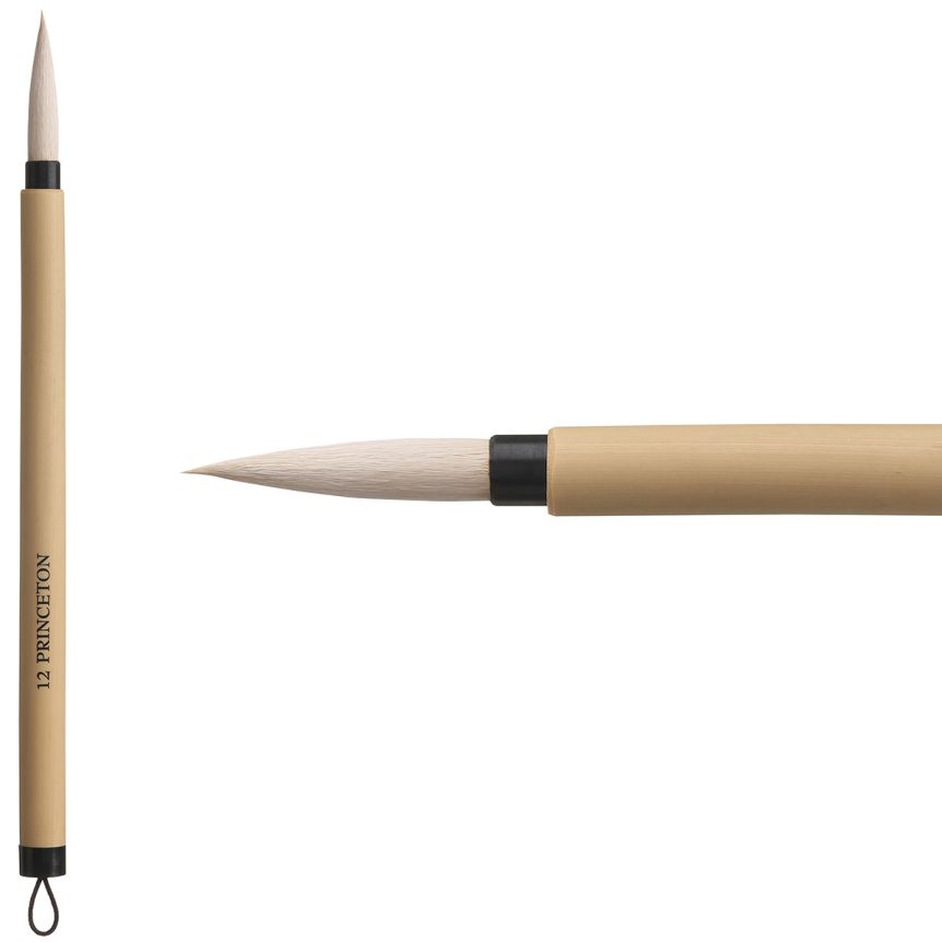 Princeton Bamboo Series 2150 Natural Brush - Round, Short Handle, Size 12