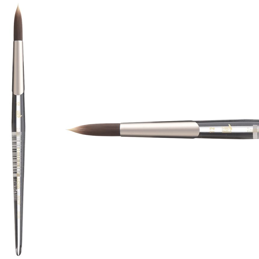 Princeton Glacier Series 4950 Synthetic Brush - Round, Short Handle, Size 12
