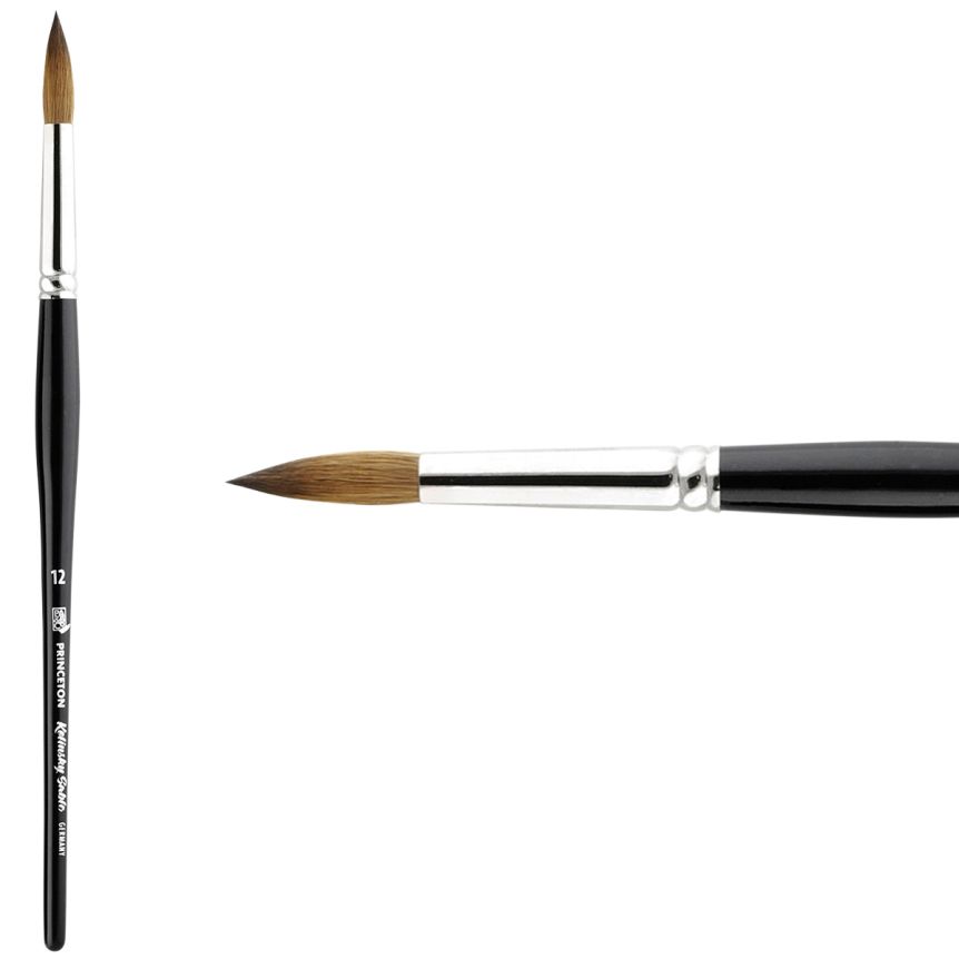 Princeton Kolinsky Sable Series 7050 Brush - Round, Short Handle, Size 12