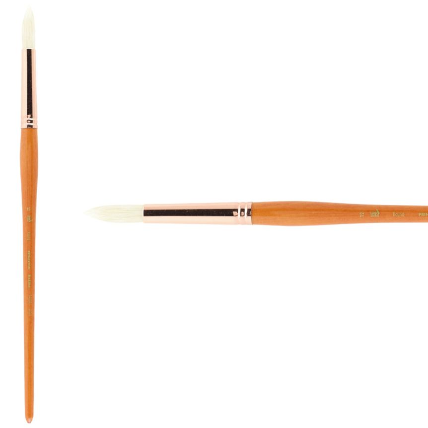 Princeton Refine Series 5400 Natural Bristle Brush - Round, Long Handle, Size 12