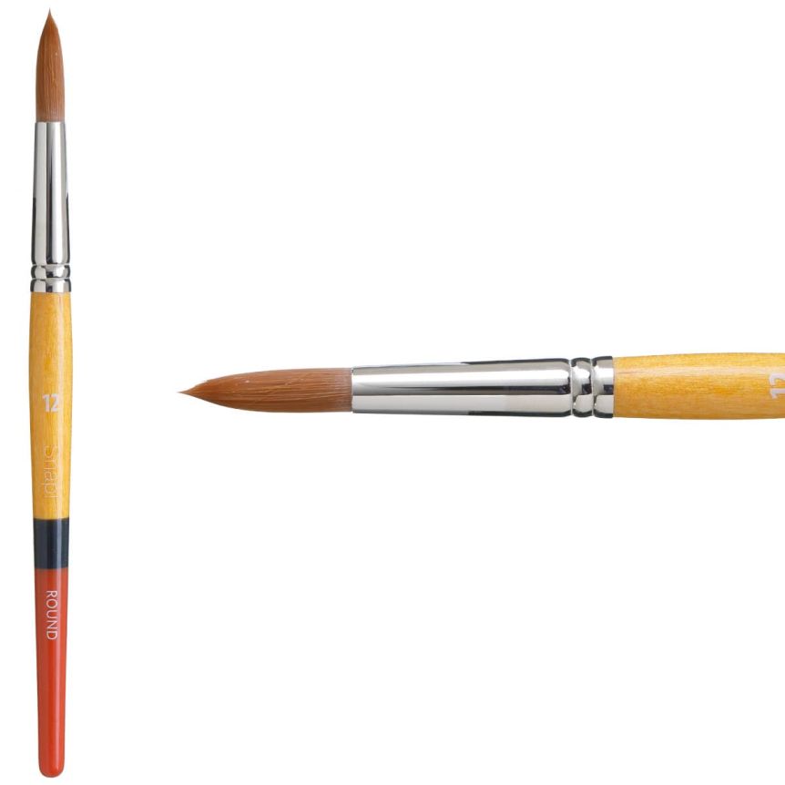 Princeton Snap! Series 9650 Golden Taklon Brush - Round, Short Handle, Size 12