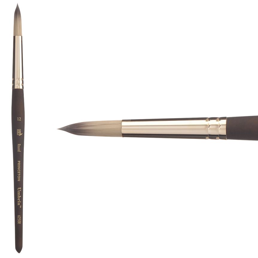 Princeton Umbria Series 6250 Synthetic Brush - Round, Short Handle, Size 12