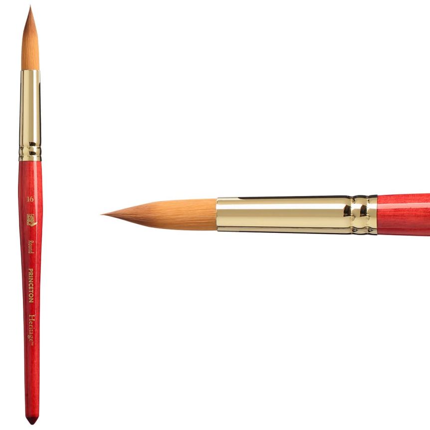 Princeton Heritage Series 4050 Synthetic Sable Brush - Round, Short Handle, Size 16