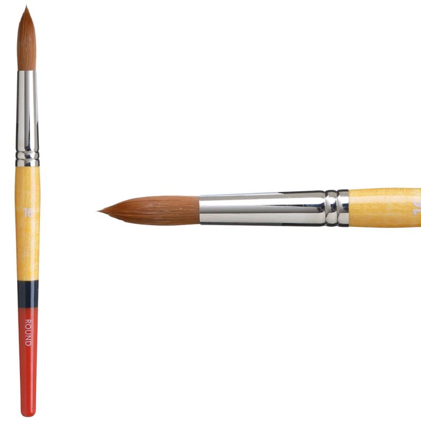 Princeton Snap! Series 9650 Golden Taklon Brush - Round, Short Handle, Size 16