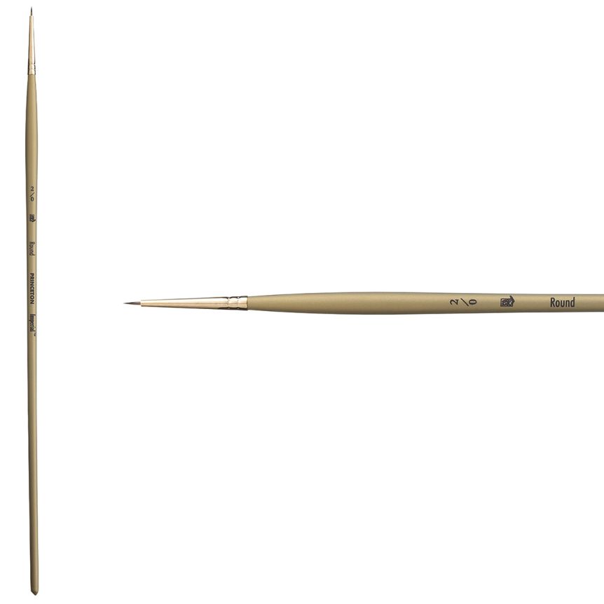 Princeton Imperial Series 6600 Synthetic Mongoose Brush - Round, Long Handle, Size 2/0