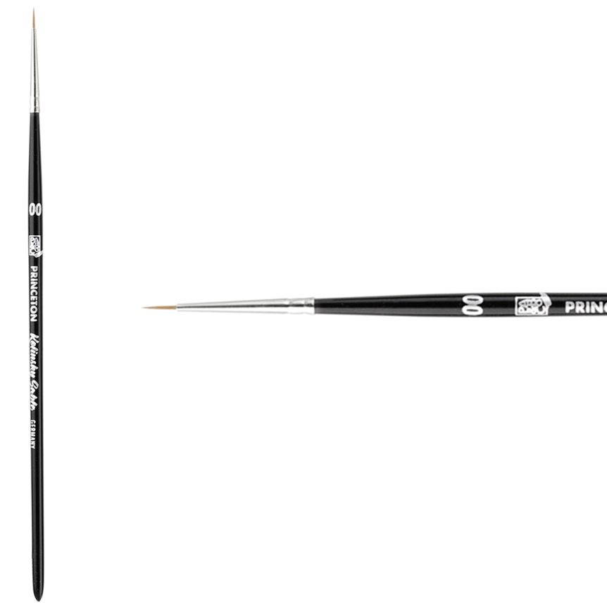 Princeton Kolinsky Sable Series 7050 Brush - Round, Short Handle, Size 2x0