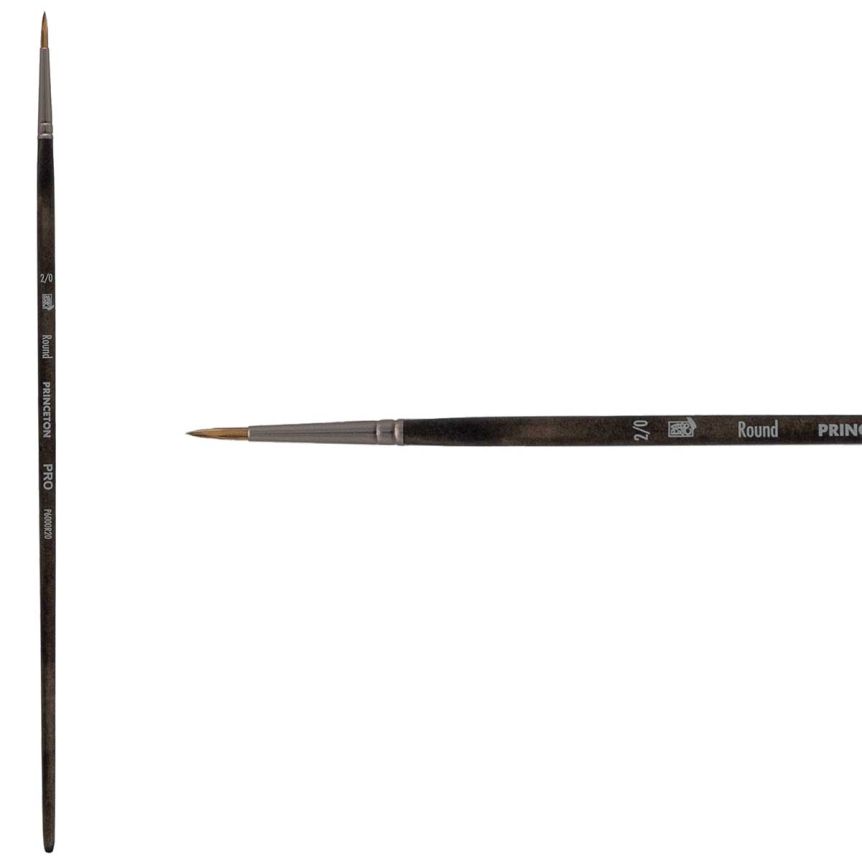 Princeton Pro Series 6000 Synthetic Brush - Round, Long Handle, Size 2x0