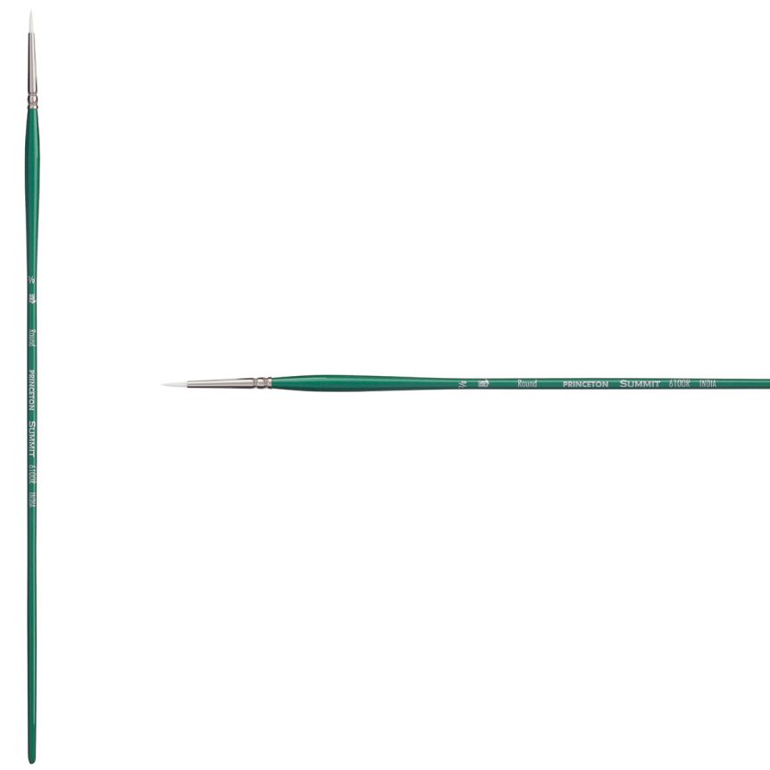 Princeton Summit Series 6100 Synthetic Brush - Round, Long Handle, Size 2/0