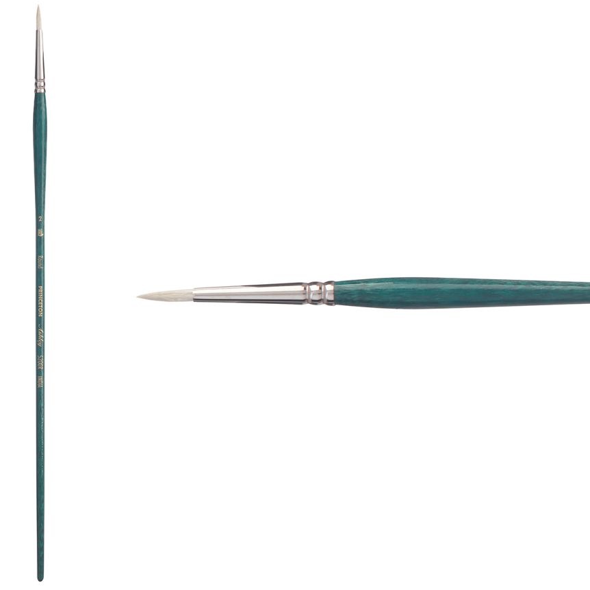 Princeton Ashley Series 5200 Natural Bristle Brush - Round, Long Handle, Size 2