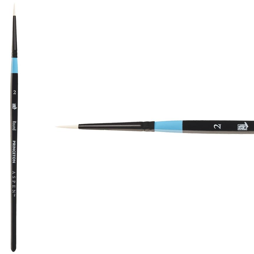 Princeton Aspen Series 6950 Synthetic Brush - Round, Short Handle, Size 2