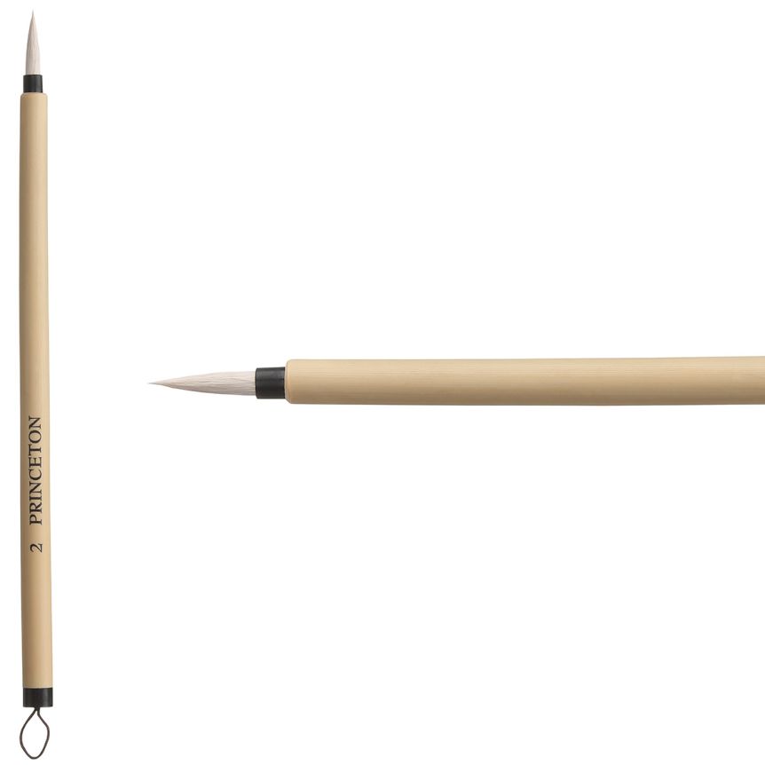 Princeton Bamboo Series 2150 Natural Brush - Round, Short Handle, Size 2