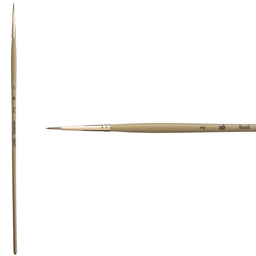 Princeton Imperial Series 6600 Synthetic Mongoose Brush - Round, Long Handle, Size 2