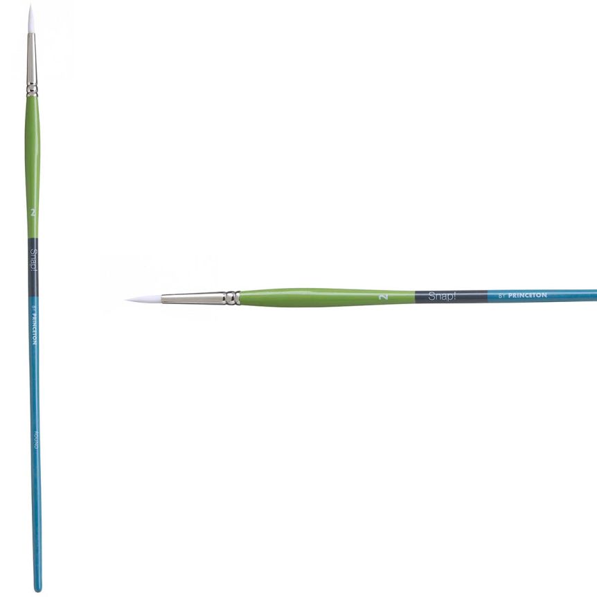Princeton Snap! Series 9800 White Synthetic Brush - Round, Long Handle, Size 2