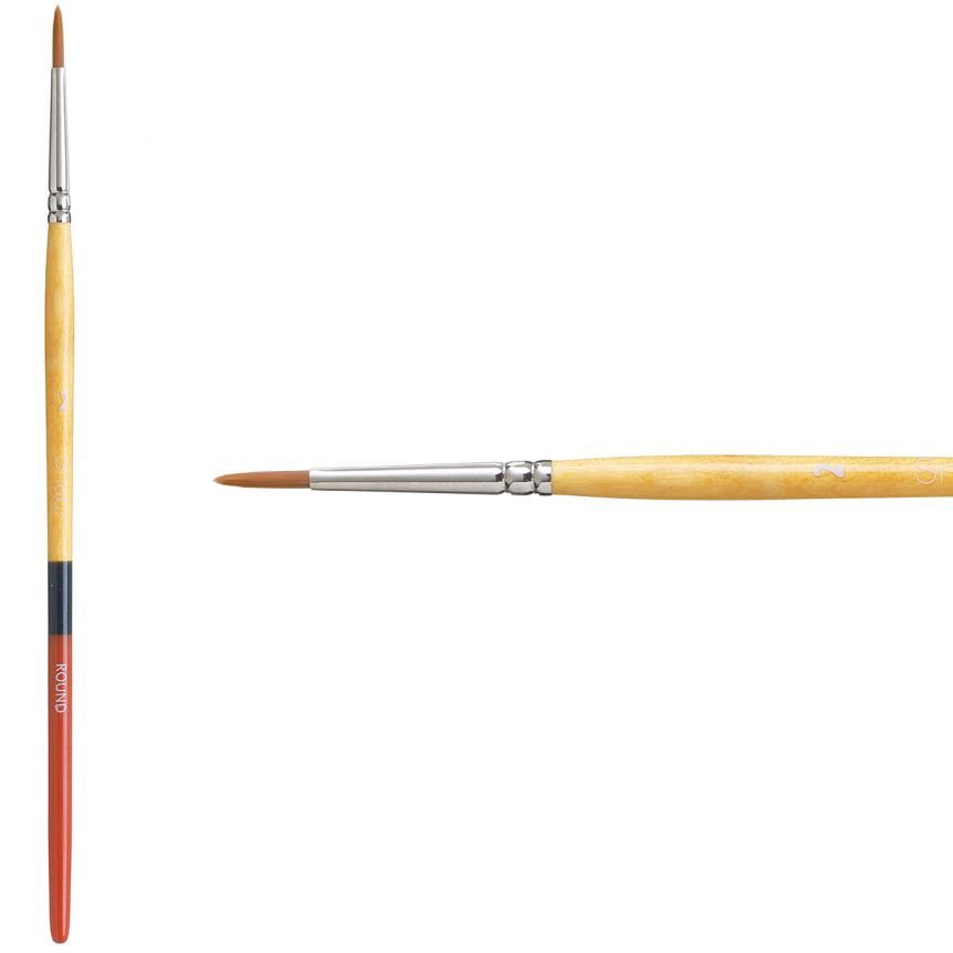 Princeton Snap! Series 9650 Golden Taklon Brush - Round, Short Handle, Size 2