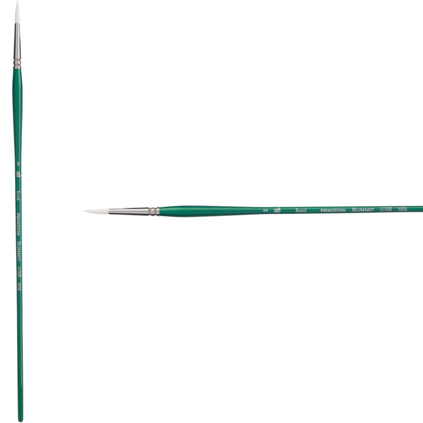 Princeton Summit Series 6100 Synthetic Brush - Round, Long Handle, Size 2