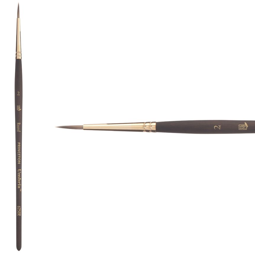 Princeton Umbria Series 6250 Synthetic Brush - Round, Short Handle, Size 2