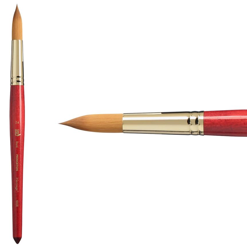 Princeton Heritage Series 4050 Synthetic Sable Brush - Round, Short Handle, Size 24