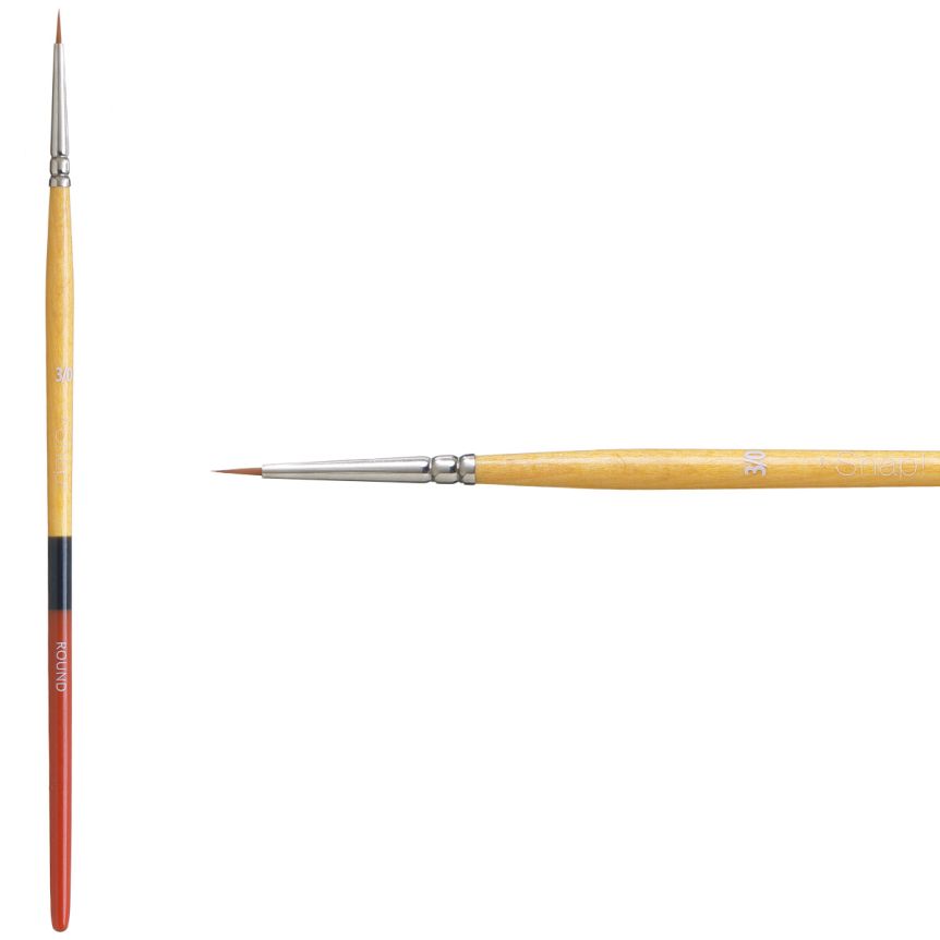 Princeton Snap! Series 9650 Golden Taklon Brush - Round, Short Handle, Size 3x0