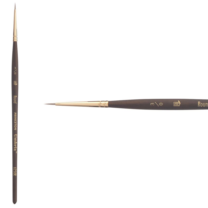 Princeton Umbria Series 6250 Synthetic Brush - Round, Short Handle, Size 3/0