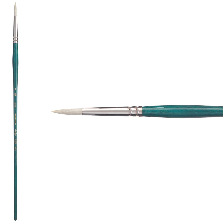 Princeton Ashley Series 5200 Natural Bristle Brush - Round, Long Handle, Size 4