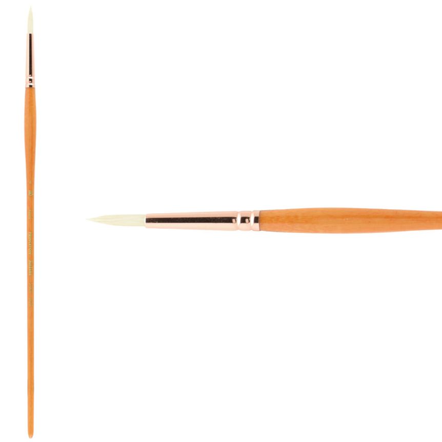 Princeton Refine Series 5400 Natural Bristle Brush - Round, Long Handle, Size 4