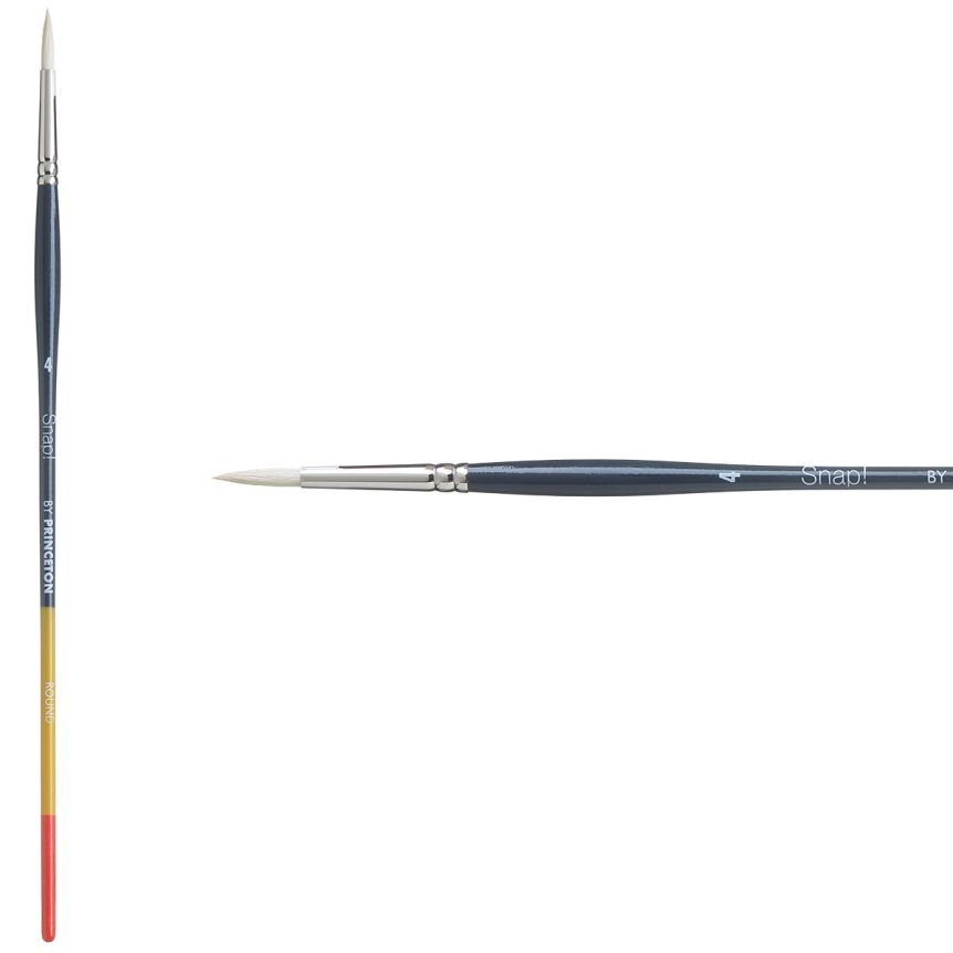 Princeton Snap! Series 9700 Natural Bristle Brush - Round, Long Handle, Size 4