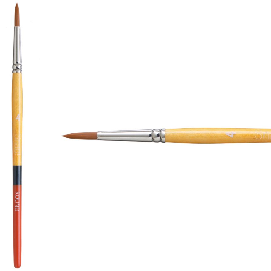 Princeton Snap! Series 9650 Golden Taklon Brush - Round, Short Handle, Size 4
