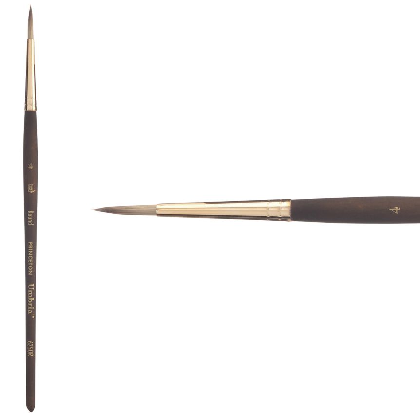 Princeton Umbria Series 6250 Synthetic Brush - Round, Short Handle, Size 4