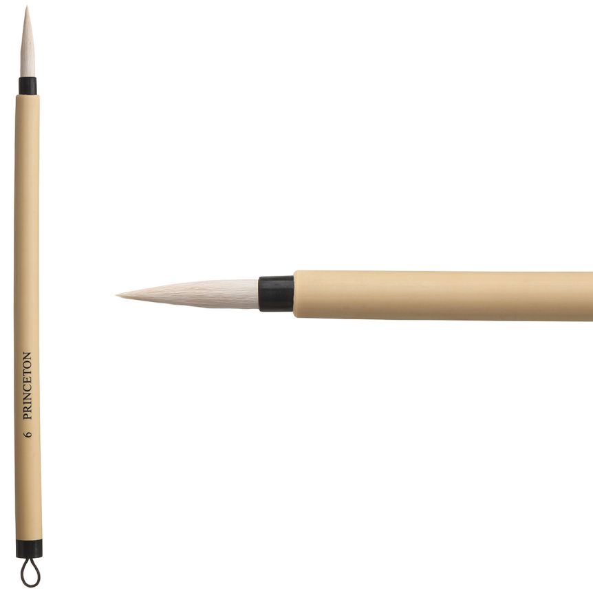 Princeton Bamboo Series 2150 Natural Brush - Round, Short Handle, Size 6
