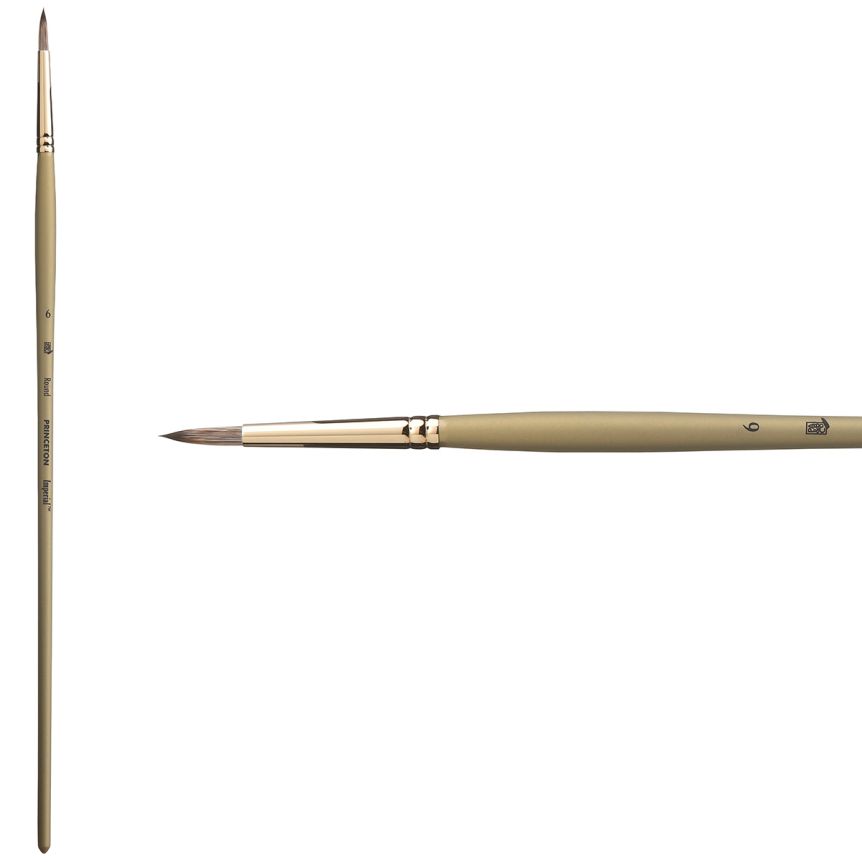 Princeton Imperial Series 6600 Synthetic Mongoose Brush - Round, Long Handle, Size 6