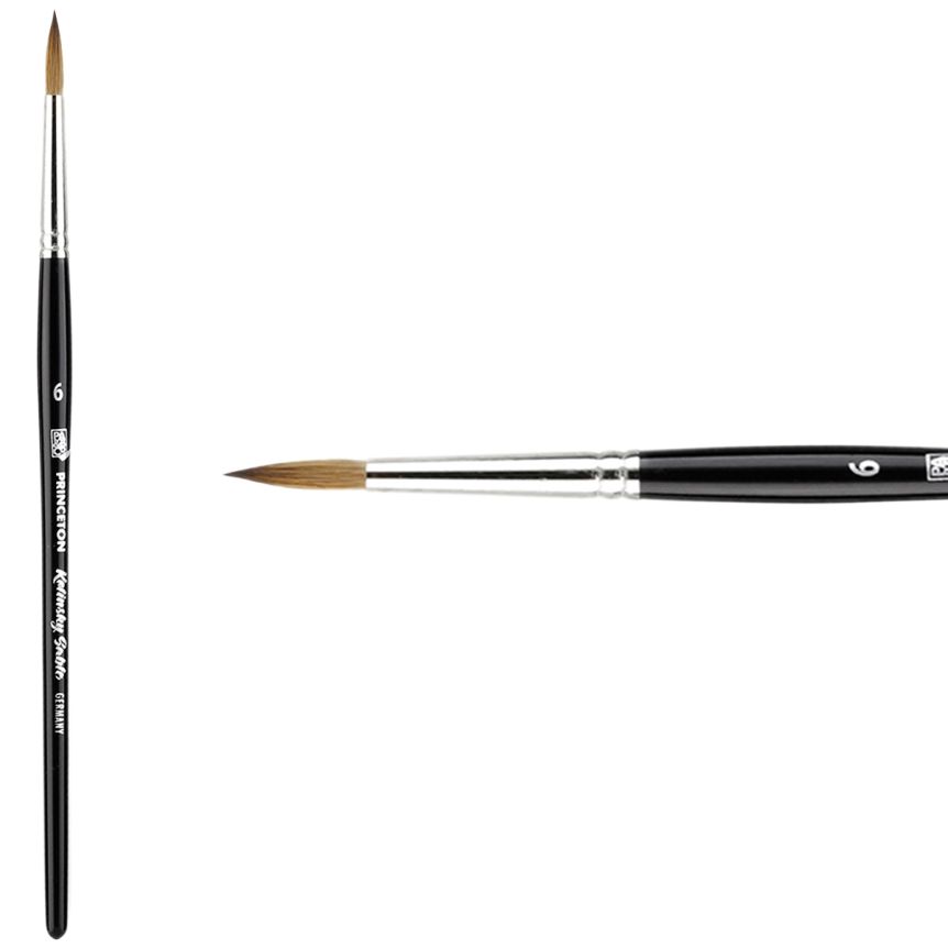 Princeton Kolinsky Sable Series 7050 Brush - Round, Short Handle, Size 6