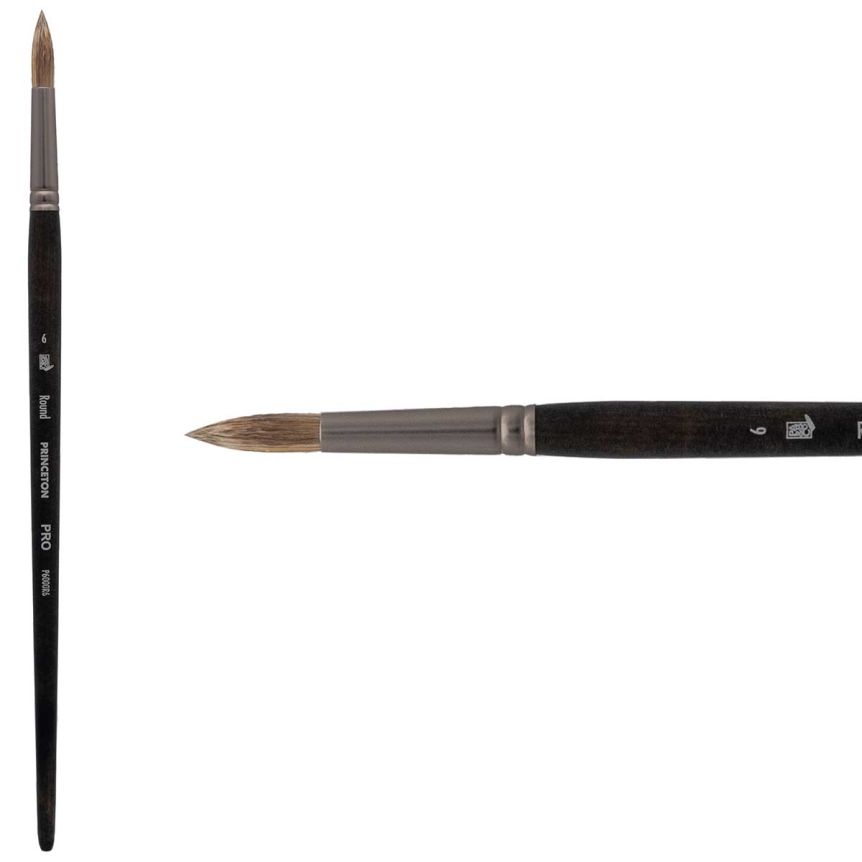 Princeton Pro Series 6000 Synthetic Brush - Round, Long Handle, Size 6