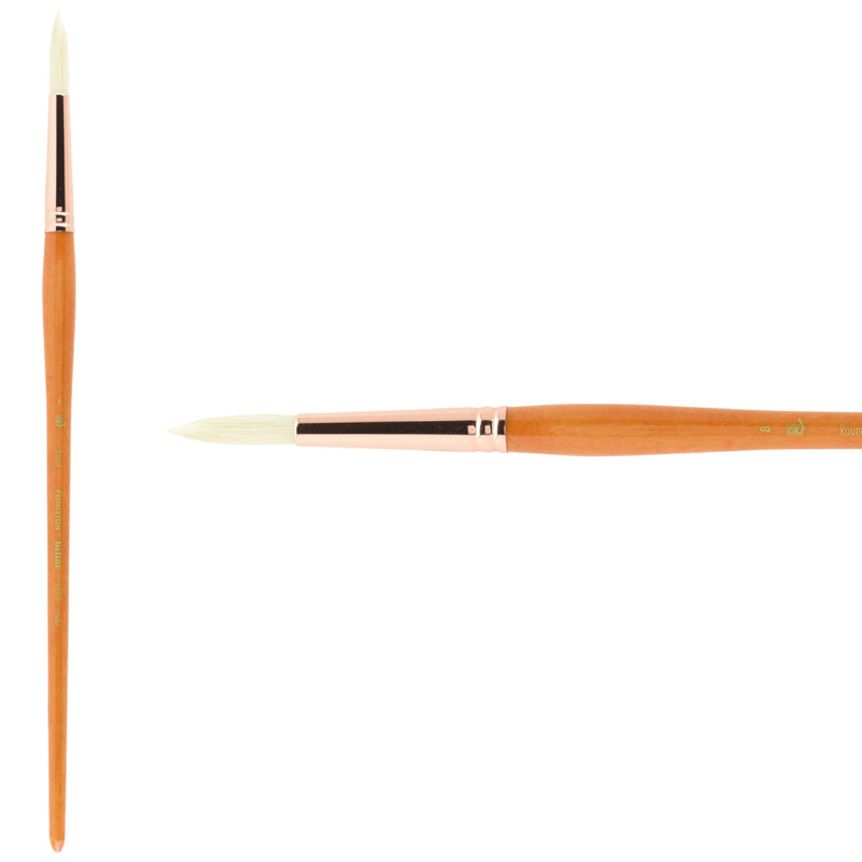 Princeton Refine Series 5400 Natural Bristle Brush - Round, Long Handle, Size 6