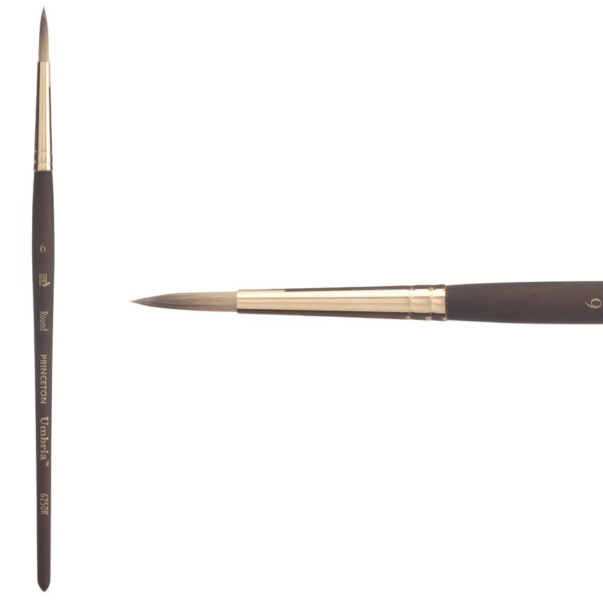 Princeton Umbria Series 6250 Synthetic Brush - Round, Short Handle, Size 6