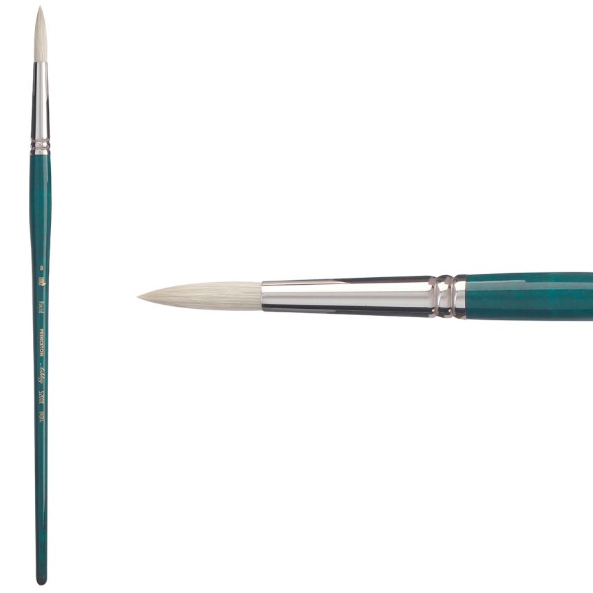 Princeton Ashley Series 5200 Natural Bristle Brush - Round, Long Handle, Size 8