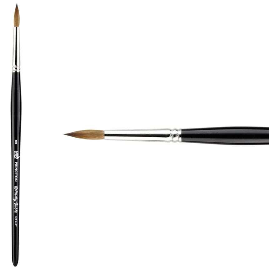 Princeton Kolinsky Sable Series 7050 Brush - Round, Short Handle, Size 8