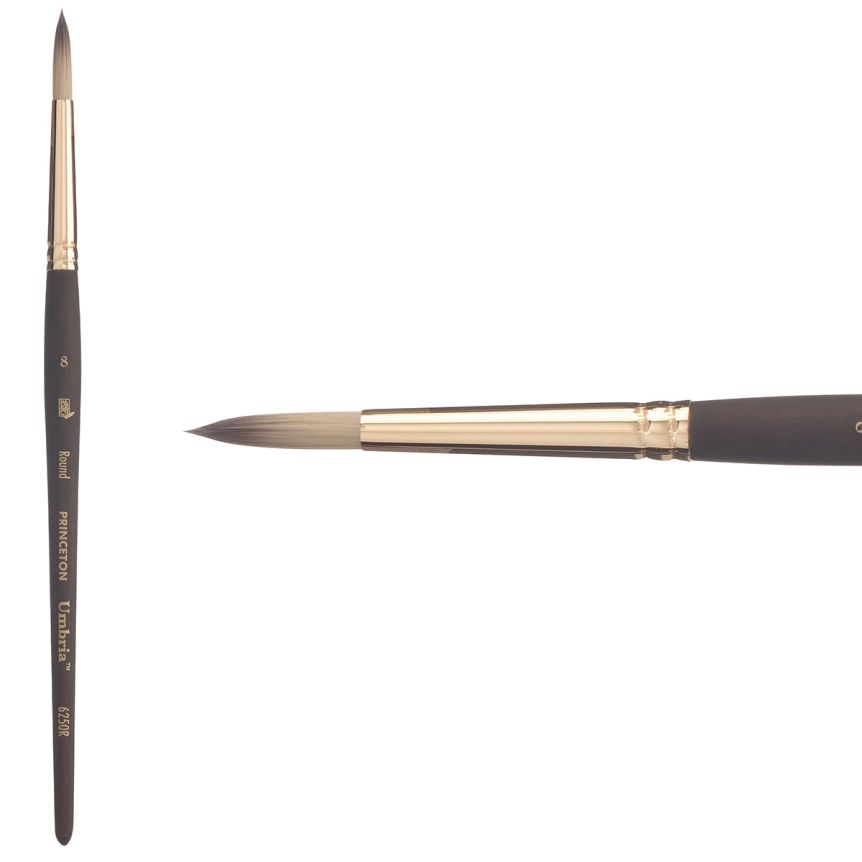 Princeton Umbria Series 6250 Synthetic Brush - Round, Short Handle, Size 8