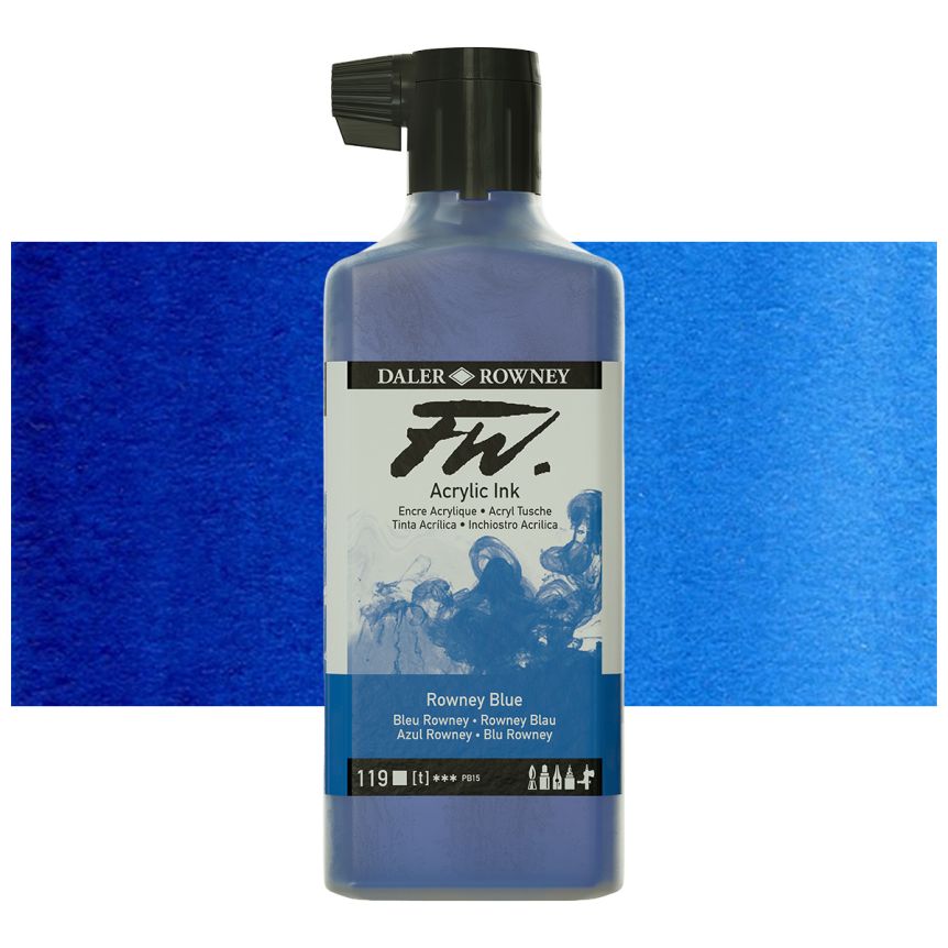 FW Acrylic Ink 180ml Rowney Blue