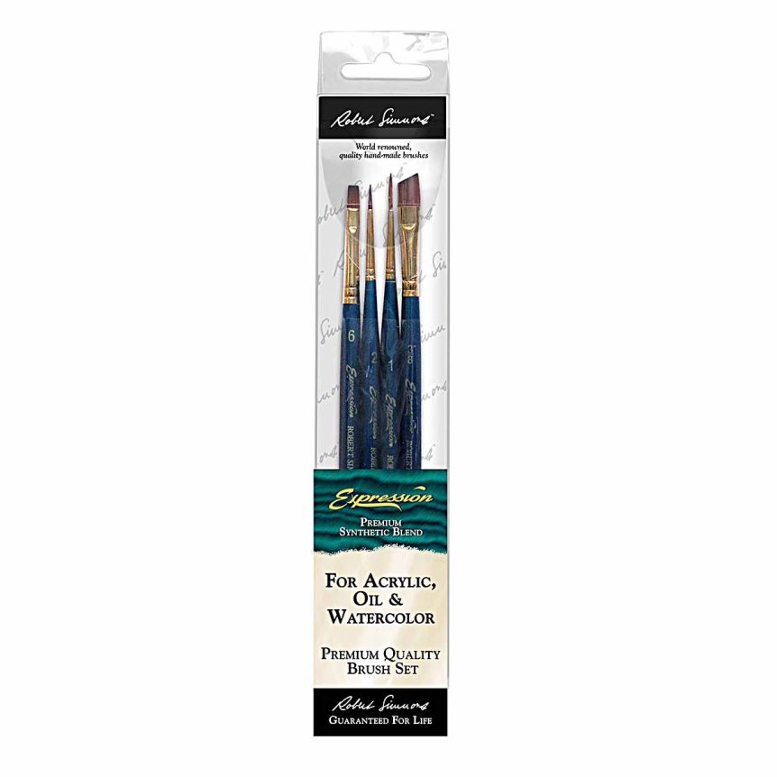 Robert Simmons Expressions Decorative Brush Set #2 of 4 Short Handle